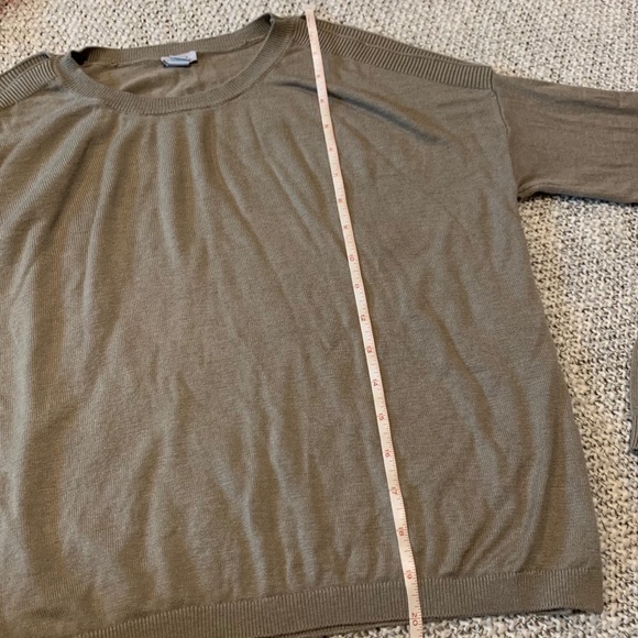 Garage Cold Shoulder Olive Green Light Sweater - Picture 7 of 10